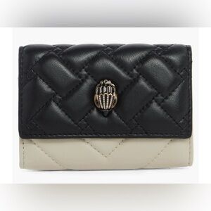 NWOT Kurt Geiger Black and Cream Quilted Women’s Trifold Wallet